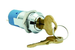 S2032 19mm外徑UL認證電源鎖含雙邊銑齒銅鑰匙鎖開關